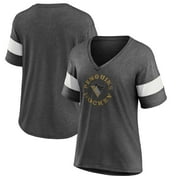 Women's Fanatics Heather Charcoal Pittsburgh Penguins Special Edition 2.0 Ring The Alarm V-Neck T-Shirt